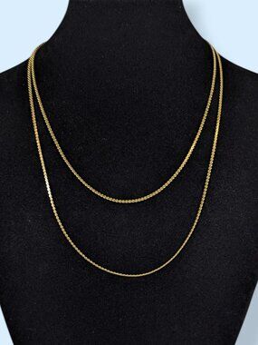 Vintage 18KGP Dainty S-Link Chain Necklace